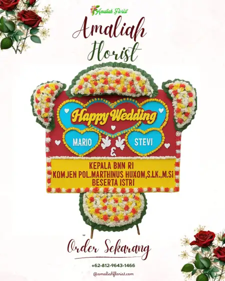 Papan Bunga Pernikahan Pagar Tengah